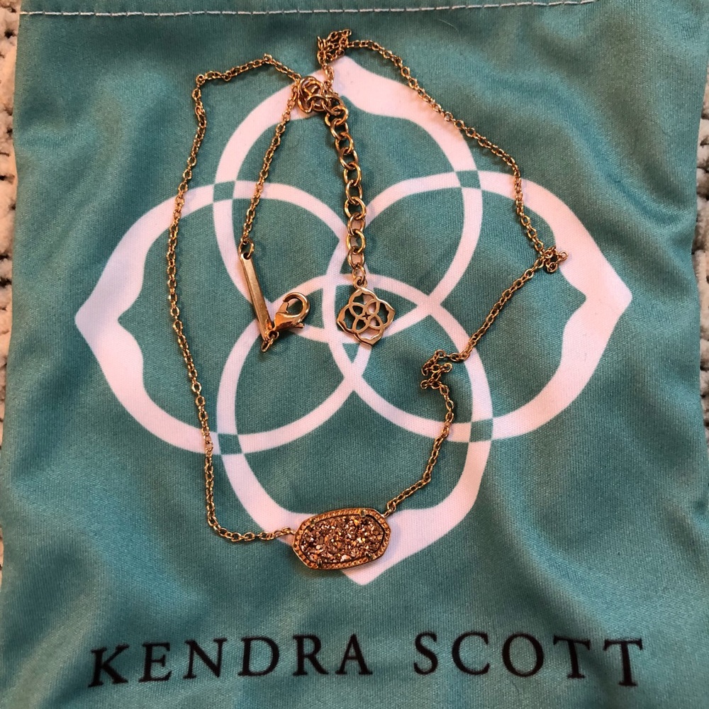 Elisa Rose Gold Pendant Necklace - Rose Gold Drusy